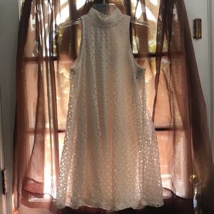 NWT No Boundaries ivory crotchet lined dress. Flare style for Spring or Summer.